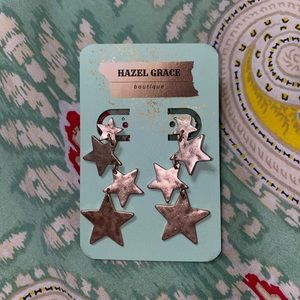 Gold Star Dangle Earrings
